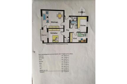 3 Zimmer Wohnung in Blumenau - 1.500,00&nbsp;EUR Kaltmiete, ca.&nbsp; 72,00&nbsp;m&sup2; in München (PLZ: 80689) Pasing-Obermenzing