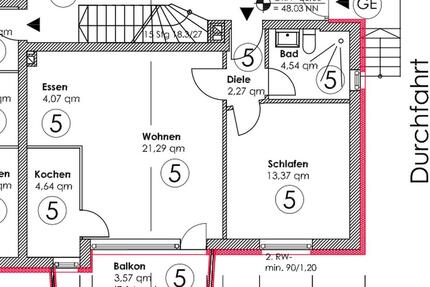 2 Zimmer EG-Wohnung mit Balkon mit Stellplatz auf dem Innenhof - Hilden
