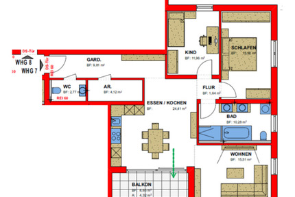 4,5 Zimmer Wohnung mit Balkon - Erstbezug nach Neubau - Senden
