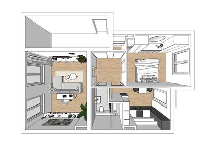 2-Zimmer Wohnung mit Balkon - 545,00&nbsp;EUR Kaltmiete, ca.&nbsp; 57,00&nbsp;m&sup2; in Krefeld (PLZ: 47798)