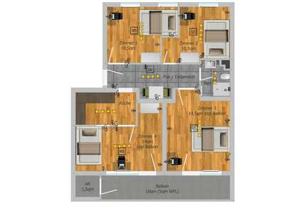 WG-Zimmer in München 970,00 € 14 m²