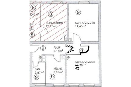 2 Zimmer Wohnung 45qm 2. OG Nürnberg Wöhrd