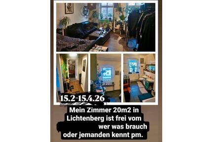 Zimmer WG vom 15.2-15.4.2026 - 350,00&nbsp;EUR Kaltmiete, ca.&nbsp; 75,00&nbsp;m&sup2; in Berlin (PLZ: 10315) Lichtenberg