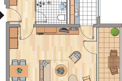 Wohnung zum Mieten in Bonn 481,00 € 44.08 m²