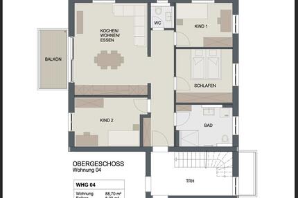 Erstbezug: 4-Zimmer Wohnung mit Balkon - Igling