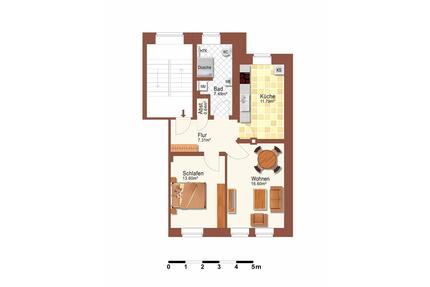 2 Zimmer - 60 m² - EG - mit Küche - WG geeignet - Braunschweig Westliches Ringgebiet