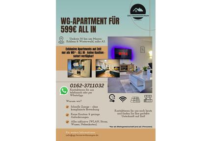 WG Wohnung ab 599€ ALL IN | keine Kaution | sofort verfügbar - Bendorf