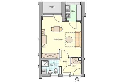 Wohnung zum Mieten in Nürnberg 363,80 € 36.38 m²