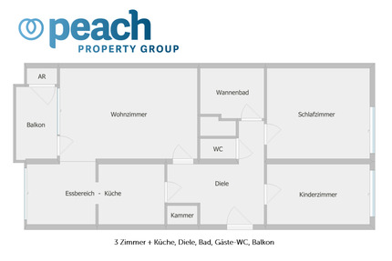 Familienfreundliches Wohnen: 3-Zimmer-Wohnung mit Balkon, Bad + Gäste-WC! - Duisburg Beeck