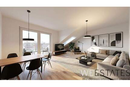 Gemütliche Dachgeschosswohnung - 2 Zimmer mit Balkon, Einbauküche & Tageslichtbad in Düsseldorf-Eller