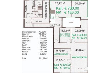 Große Wohnung zur WG Gründung - 1.900,00&nbsp;EUR Kaltmiete, ca.&nbsp; 200,00&nbsp;m&sup2; in Münster (PLZ: 48155) Münster-Südost