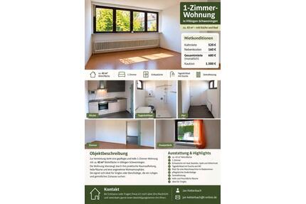 1 Zimmer Wohnung mit 43 qm in VS-Schwenningen - Villingen-Schwenningen