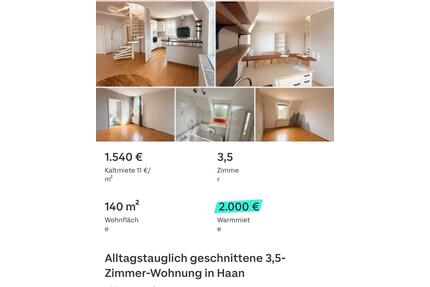 Maisonette Wohnung 140qm 3,5 Zimmer Haan