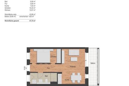 2-Zimmer Wohnung Zentrum-Ost - 950,00&nbsp;EUR Kaltmiete, ca.&nbsp; 48,00&nbsp;m&sup2; in Potsdam (PLZ: 14473) Südliche Innenstadt