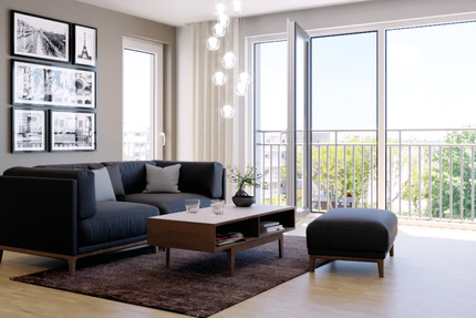 Moderne Wohnung mit Aussicht - 1.150,00&nbsp;EUR Kaltmiete, ca.&nbsp; 91,00&nbsp;m&sup2;&nbsp;Wohnfl&auml;che in Erfurt (PLZ: 99097) Wiesenhügel