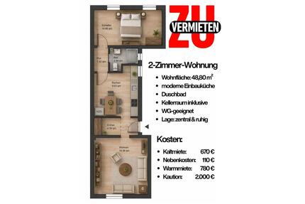 2-Zi-Wohnung in Findorff, 48m², EBK, zental & ruhig + WG-geeignet - Bremen