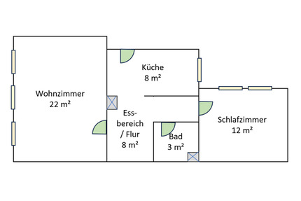 2 Zimmer Wohnung Erdgeschoss zentrumsnah in Helmstedt
