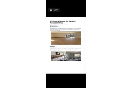 Erdgeschosswohnung in 27318 Hoya 4Zimmer 128m2