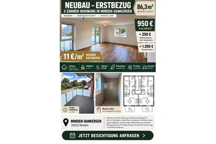 Neubau - 3 Zimmer Wohnung Erstbezug mit Süd Balkon - Porta Westfalica