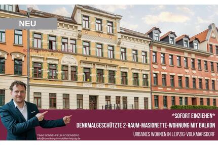 *Bezugsfrei* Stilvolle Maisonette mit Balkon und EBK – 2 Zimmer auf zwei Ebenen im Leipziger Osten
