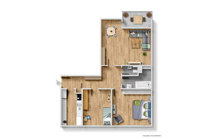 Frisch sanierte 3 Zimmer Wohnung mit Küche und sonnigem Balkon - Königsbrunn
