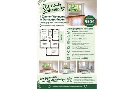 Wohnung 1. OG 4-Zimmer zentral gelegen - Donaueschingen