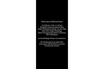 2.5 Zimmer Wohnung ab sofort - 500,00&nbsp;EUR Kaltmiete, ca.&nbsp; 50,00&nbsp;m&sup2; in Mülheim an der Ruhr (PLZ: 45473) Mellinghofen