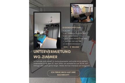 WG-Zimmer in München mit eigenem Balkon