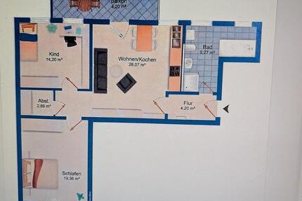 3 Raum Wohnung, Wohnküche, Balkon, Aufzug, TG-Stellplatz, FRISCH RENOVIERT! - Chemnitz