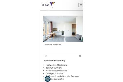 Heilbronn 1 Zimmer Apartment mit Balkon Studenten ILive