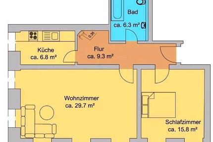 2-Zimmer-Wohnung mit EBK & riesigem Wohnzimmer - flexibel - Bendorf