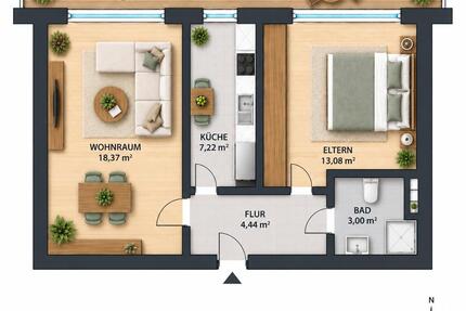 Renovierte 2 Zimmer Wohnung mit Einbauküche - Detmold Hakedahl