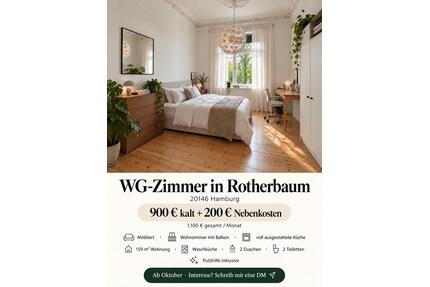 Schönes Wg Zimmer rotherbaum - 900,00&nbsp;EUR Kaltmiete, ca.&nbsp; 19,00&nbsp;m&sup2; in Hamburg (PLZ: 20146) Rotherbaum
