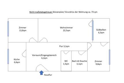 Wohnung Planegg 73qm 3 Zimmer Küche Bad Balkon - Gräfelfing