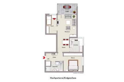 3 Zimmer Wohnung 75m2 mit Balkon in Herford 32049