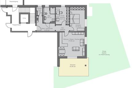 3 Zimmer Terrassenwohnung, 88qm, Barrierefrei, Erstbezug, Garten - Tegernheim