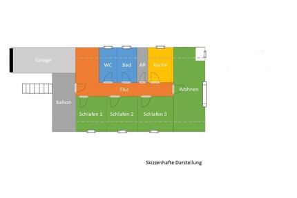 Helle Dachgeschoßwohnung 4 Zimmer Küche Bad G-WC in Schneppenbach - Bergen