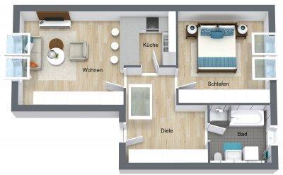 2 Zimmer Dachgeschosswohnung mit Einbauküche und Stellplatz - Mössingen