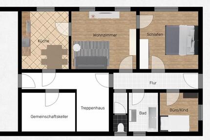 Helle frischrenovierte 3,5 Zimmer Wohnung mit EBK in Starzach
