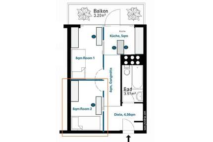 WG-Zimmer in München 850,00 € 8 m²