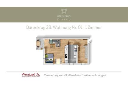 Moderne 1-Zimmer-Wohnung mit Terrasse – Farmsen-Berne – Wentzel Dr. - Hamburg Wandsbek