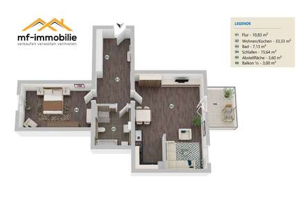 attraktive 2 Zimmer mit Balkon in Mariental