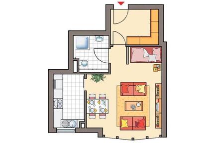 550m zum Bahnhof 1,5 Zimmer möblierte Wohnung 42qm mit EBK ab1.8. - Aschaffenburg Damm