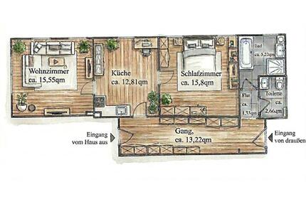 Frisch renovierte 2-Zimmer EG Wohnung im Herzen von Teisbach - Dingolfing