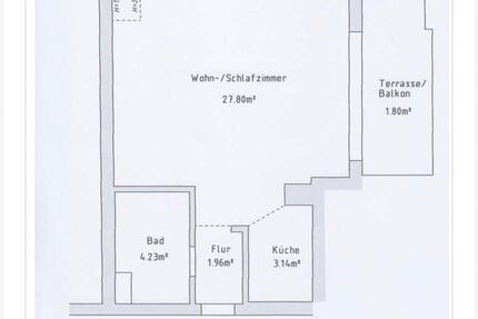 aktuell renoviert 1-Zimmer Wohnung Bensheim Stadtmitte