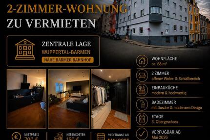 2 Zimmer Wohnung - 700,00&nbsp;EUR Kaltmiete, ca.&nbsp; 68,00&nbsp;m&sup2; in Wuppertal (PLZ: 42287) Lichtenplatz