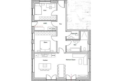 Neubau großzügige 3-Zimmer Wohnung mit Terrasse, Garten & Carport - Warendorf