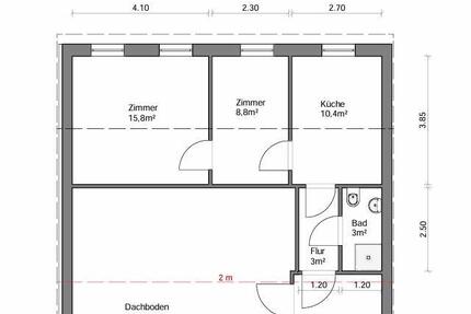 kompakte 2-Zimmer-Dachgeschosswohnung in der KTV - Rostock Hansaviertel