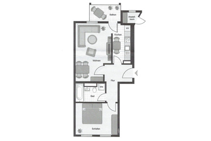 Sanierte 2-Zimmer-Wohnung im 2. OG in Chemnitz-Schloßchemnitz