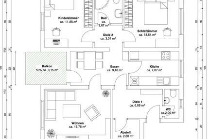 3-Zimmer Wohnung mit Balkon und Stellplatz - Ehingen (Donau)